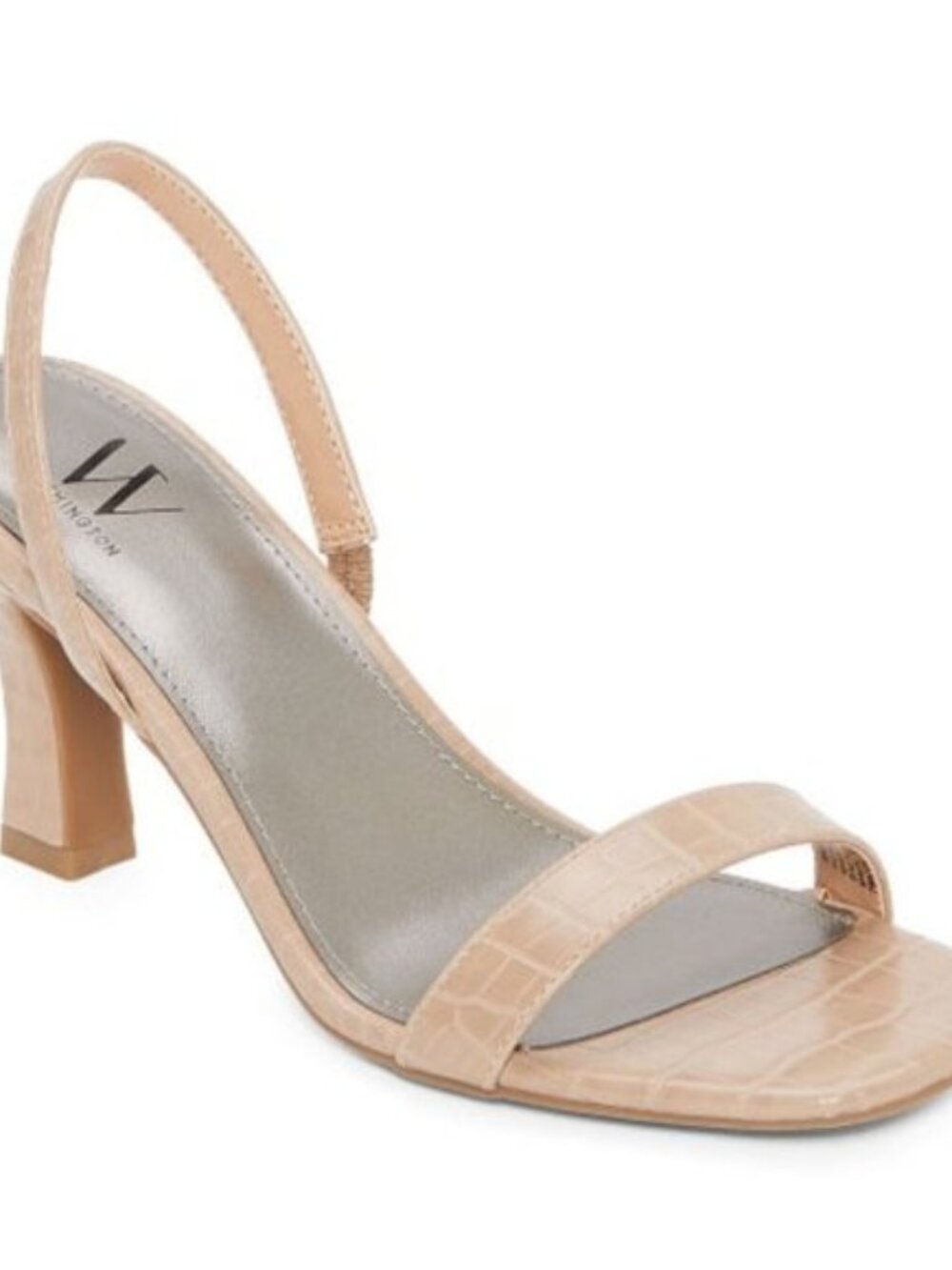 Worthington Womens Pence Sand Faux Croc Kitten Heel Sandals 8.5 New with Box